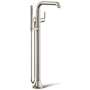 Kohler Tone Floor Mounted Tub Filler with Built-In Diverter - Includes Hand Shower Vibrant Brushed Nickel