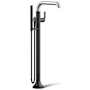 Kohler Tone Floor Mounted Tub Filler with Built-In Diverter - Includes Hand Shower Polished Chrome With Matte Black