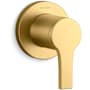 Kohler Elate Single Handle 3 Function Diverter Valve Trim - Less Valve Vibrant Brushed Moderne Brass