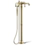 Kohler Artifacts Floor Mounted Tub Filler with Built-In Diverter - Includes Hand Shower Vibrant French Gold