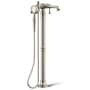 Kohler Artifacts Floor Mounted Tub Filler with Built-In Diverter - Includes Hand Shower Vibrant Brushed Nickel