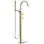 Kohler Components Floor Mounted Tub Filler with Built-In Diverter - Includes Hand Shower Vibrant French Gold