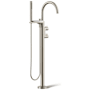 Kohler Components Floor Mounted Tub Filler with Built-In Diverter - Includes Hand Shower Vibrant Brushed Nickel