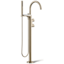 Kohler Components Floor Mounted Tub Filler with Built-In Diverter - Includes Hand Shower Vibrant Brushed Bronze