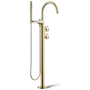 Kohler Components Floor Mounted Tub Filler with Built-In Diverter - Includes Hand Shower Vibrant French Gold
