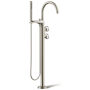 Kohler Components Floor Mounted Tub Filler with Built-In Diverter - Includes Hand Shower Vibrant Brushed Nickel