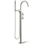 Kohler Components Floor Mounted Tub Filler with Built-In Diverter - Includes Hand Shower Vibrant Polished Nickel