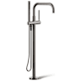 Kohler Purist Floor Mounted Tub Filler with Built-In Diverter - Includes Hand Shower Vibrant Titanium