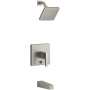 Kohler Honesty Tub and Shower Trim Package with 1.75 GPM Single Function Shower Head and Katalyst Spray Technology Vibrant Brushed Nickel