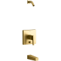 Kohler Honesty Tub and Shower Trim Package Vibrant Brushed Moderne Brass