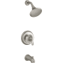 Kohler Forte Tub and Shower Trim Package with 1.75 GPM Single Function Shower Head and Pressure-Balancing Diaphragm Technology Vibrant Brushed Nickel