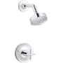 Kohler Purist Shower Only Trim Package with 1.75 GPM Single Function Shower Head with MasterClean and Rite-Temp Technologies Polished Chrome