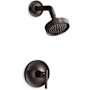 Kohler Purist Shower Only Trim Package with 2.5 GPM Single Function Shower Head with MasterClean and Rite-Temp Technologies Brushed Graphite