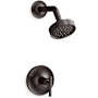 Kohler Purist Shower Only Trim Package with 1.75 GPM Single Function Shower Head with MasterClean and Rite-Temp Technologies Brushed Graphite