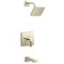 Kohler Parallel Tub and Shower Trim Package with 1.75 GPM Single Function Shower Head Vibrant French Gold