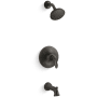 Kohler Bellera Tub and Shower Trim Package with 1.75 GPM Single Function Shower Head with MasterClean Sprayface Oil Rubbed Bronze