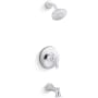 Kohler Bellera Tub and Shower Trim Package with 1.75 GPM Single Function Shower Head with MasterClean Sprayface Polished Chrome