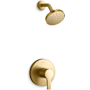 Kohler Elate Shower Only Trim Package with 1.75 GPM Single Function Shower Head Vibrant Brushed Moderne Brass