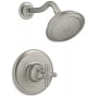 Kohler Artifacts 1.75 GPM Rite-Temp Pressure Balancing Shower Trim with Cross Handle Vibrant Brushed Nickel