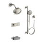 Kohler Purist Custom Shower System Featuring Two Port Anthem Mechanical Valve with Trim, Shower Head, and Handshower Vibrant Brushed Nickel