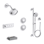 Kohler Purist Custom Shower System Featuring Three Port Anthem Mechanical Valve with Trim, Shower Head, Handshower, and Two Body Sprays Polished Chrome