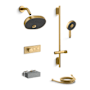 Kohler Statement Custom Shower System Featuring Two Port Anthem Mechanical Valve with Trim, Shower Head, and Handshower Vibrant Brushed Moderne Brass