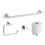 Kohler Purist 18" Towel Bar, Towel Ring, Tissue Holder and Robe Hook Polished Nickel