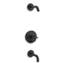 Kohler Purist Tub and Shower Trim Package with Rite-Temp Technology Matte Black