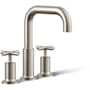 Kohler Purist Deck Mounted Roman Tub Filler with Dual Cross Handle Brushed Nickel