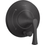 Kohler Buckley Pressure Balanced Valve Trim Only with Single Lever Handle and Integrated Diverter - Less Rough In Matte Black