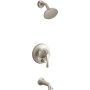 Kohler Buckley Tub and Shower Trim Package with 1.75 GPM Single Function Shower Head Vibrant Brushed Nickel