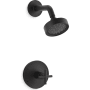 Kohler Purist Shower Only Trim Package with 1.75 GPM Single Function Shower Head with MasterClean and Rite-Temp Technologies Matte Black