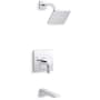 Kohler Parallel Tub and Shower Trim Package with 1.75 GPM Single Function Shower Head Polished Chrome