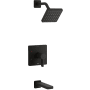 Kohler Parallel Tub and Shower Trim Package with 1.75 GPM Single Function Shower Head Matte Black