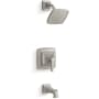 Kohler Riff Tub and Shower Trim Package with 1.75 GPM Single Function Shower Head Vibrant Brushed Nickel