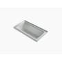 Kohler Archer 60" Drop In, Three Wall Alcove Acrylic Air Tub with Left Drain and Overflow - Comfort Depth Design Ice Grey