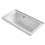 Kohler Archer 60" Three Wall Alcove Acrylic Air Tub with Right Drain and Overflow - Comfort Depth Design and Bask Heated Surface Technology White