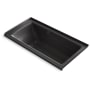 Kohler Archer 60" Three Wall Alcove Acrylic Air Tub with Right Drain and Overflow - Comfort Depth Design and Bask Heated Surface Technology Black Black