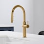Kohler Crue 1.5 GPM Single Hole Pull Down Kitchen Faucet - Includes Escutcheon Vibrant Brushed Moderne Brass