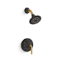 Kohler Tone Shower Only Trim Package with 2.5 GPM Single Function Shower Head Matte Black with Moderne Brass