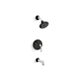 Kohler Tone Tub and Shower Trim Package with 2.5 GPM Single Function Shower Head Polished Chrome With Matte Black