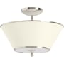 Kohler Lighting Parohn 16" Wide 2 Light Fabric Shade Semi-Flush Light Polished Nickel