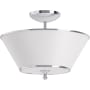 Kohler Lighting Parohn 16" Wide 2 Light Fabric Shade Semi-Flush Light Polished Chrome
