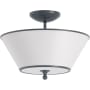 Kohler Lighting Parohn 16" Wide 2 Light Fabric Shade Semi-Flush Light Gunmetal