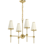 Kohler Lighting Parohn 14" Wide 4 Light Fabric Shade Chandelier Polished Brass