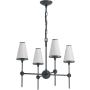 Kohler Lighting Parohn 14" Wide 4 Light Fabric Shade Chandelier Gunmetal