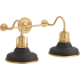 Kohler Lighting Hauksbee 25" Wide 2 Light Vanity Light with Domed Metal Shades Matte Black / Brushed Modern Brass
