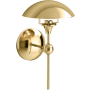 Kohler Lighting Vorleigh 15" Tall 1 Light Adjustable Dome Wall Sconce Polished Brass