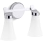 Kohler Lighting Simplice 2 Light 14" Wide Vanity Light with Painted Glass Shades Polished Chrome