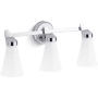 Kohler Lighting Simplice 3 Light 23" Wide Vanity Light with Painted Glass Shades Polished Chrome